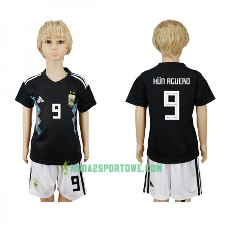 Koszulka Argentyna Kun Aguero 9 Dziecięcy Mistrzostwa Świata 2018 Wyjazdowe Stroje Piłkarskie